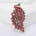 Tapered Peacock Feather Brooch in Four Crystal Colorways view 3