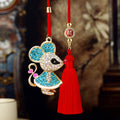 Mixed Male and Female Mouse Vehicle Hanging Ornaments in Pink and Blue view 2