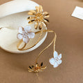 Gold Spiral Flower Arm Cuff Open Bangles Five Colors view 7