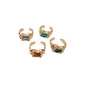Irregular Textured Open Rings Colored Stone Four-Piece Sets view 5