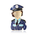 Blue Uniform Officer Brooch Decorative Metal Pin For Jackets And Lapels view 1