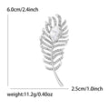 Crystal Feather Brooch in Gold and Silver Tone Finishes view 7