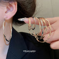 Thin Hoop Earrings in Gold and Silver Tone with Multiple Sizes view 2