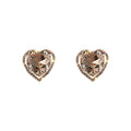 Crystal Heart Clip On Earrings in Silver Tone Fashion Jewelry Accessories view 5