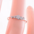 White Gold Tone Five Clear Stone Finger Ring Sizes 6-10 view 3