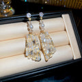 Faceted Crystal Long Drop Stud Earrings Fashion Jewelry view 7