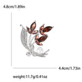 Crystal Floral Sprig Brooch in 2 Color Styles Metal Pin view 5