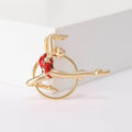 Gold Tone Rhythmic Gymnast Brooch for Jackets Scarves and Lapels view 4