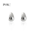 Polished Gold And Silver Tone Smooth Teardrop Stud Earrings view 4