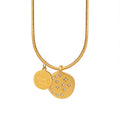 Gold Snake Chain Good Luck Disc Pendant Necklace Style view 5
