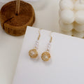 Gold Wire Nest and Pearl Look Long Hook Drop Earrings view 4