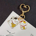 Maneki Neko Lucky Cat Enamel Keychains Heart Clips 2 Styles view 6
