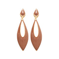 Open Teardrop Enamel Earrings With Gold Tone Frames view 5