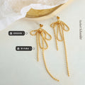 Ball Stud Multi-Strand Ball Chain Tassel Drop Earrings view 2