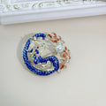 Circular Dragon Brooch Pins Pearl Bead Accent Four Finishes view 2
