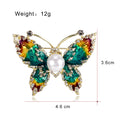 Butterfly Enamel Pearl Look Metal Brooch Pin for Jackets and Lapels view 2