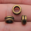 Single Groove Large Hole Rondelle Bead in 3 Metal Finishes for Jewelry Making view 5