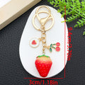 Pink Cherry Strawberry and Blossom Metal Clasp Keychain Set view 7