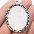 Oval Cabochon Settings in Two Antique Metal Finishes view 4