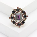 Ornate Rectangular Crystal Brooch in Four Jewel Palettes view 7