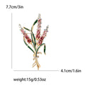 Three Stem Wheat Crystal Brooch in Three Colorways view 6