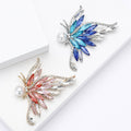 Crystal Butterfly Brooch with Layered Wings and Pearl Accent view 2