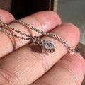 Silver Tone Square Solitaire Pendant Necklace Polished Jewelry view 4