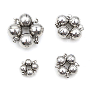 Round Stainless Steel Magnetic Jewelry Clasps in Four Sizes