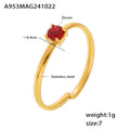 Open Adjustable Thin Band Ring Single Prong Zircon Stone Colors view 6