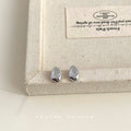 Silver Irregular Liquid Organic Pebble Stud Earrings view 4