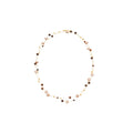 Layered Brown Bead Necklace with Gold Tone Chain Details view 5