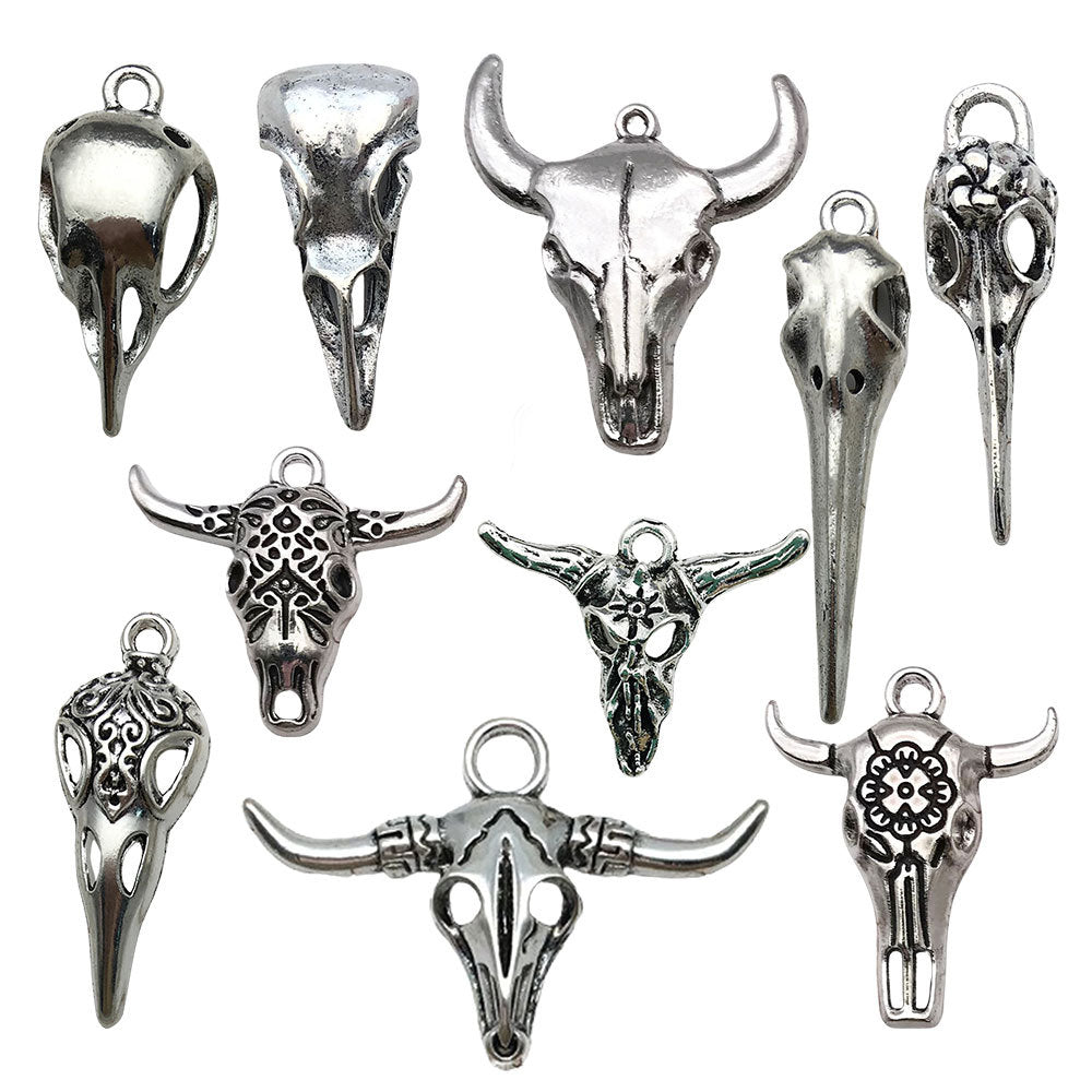 Zinc Alloy Bull Head Totem Charm Pendant for DIY Tribal Bracelet Necklace Jewelry Making