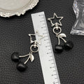 Black and Red Cherry Star Metal Clasp Keychain Set view 2