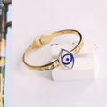 Gold Tone Evil Eye Adjustable Cuff Bracelets in Three Styles view 4