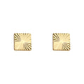 Gold Faceted Square Geometric Stud Earrings Sunburst Cut view 5