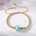 Gold Tone Beaded Cord Evil Eye Adjustable Bracelets in Seven Styles view 10