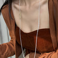 Long Graduated White Pearl Strand Necklace Gold Clasp view 3