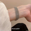 Silver Multi Strand Ball Chain Layered Bracelet Extender Clasp view 3