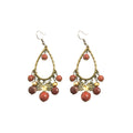 Vintage Gold Tone Beaded Teardrop Statement Hook Earrings view 5