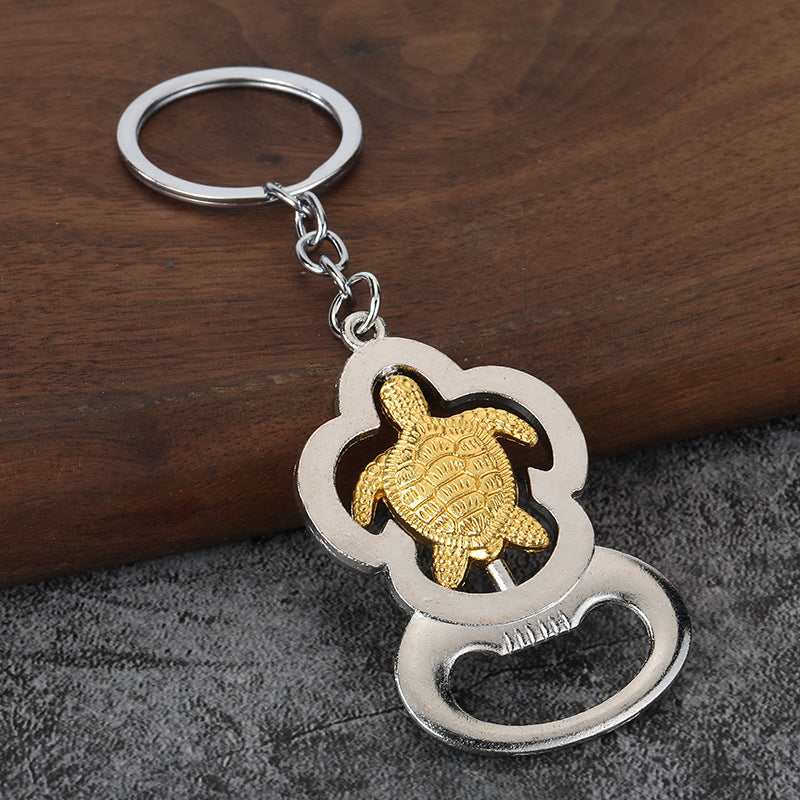 Rotating Ocean Theme Metal Keychain Pendant for Bag and Car Keys