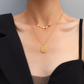 Double Layer Star And Dog Tag Necklace Your Heart Belongs view 1