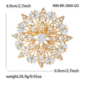 Layered Crystal Sunburst Brooch In Gold And Silver Tones view 7