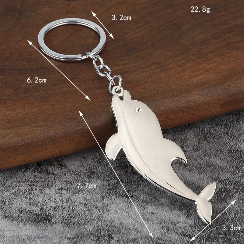 Creative Ocean Whale Zinc Alloy Souvenir Keychain for Travel Gifts
