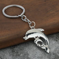 Dolphin Pair Metal Keychain, Gold, Silver & Gunmetal Tones view 4