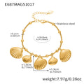 Gold Ocean Charm Bracelets Shells Fish Leaves Hearts Bells view 11