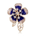 Gold Tone Flower Crystal Three Designs Metal Brooch Pin 2.8 x 3.8 cm view 1