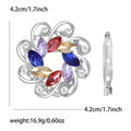 Silver Swirl Flower Brooch Clear Blue Multi Pink or Black view 8
