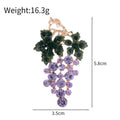 Green Purple Grape Crystal Four Designs Metal Brooch Pin view 2
