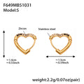 Gold Heart Outline Zircon Huggie Earrings Multi Color view 7