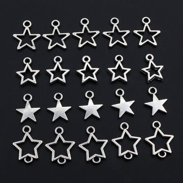 Small Star Charms in Four Distinct Open and Solid Shapes